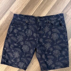 Vertical Sport navy palm tree print preppy bloke core cotton shorts 36